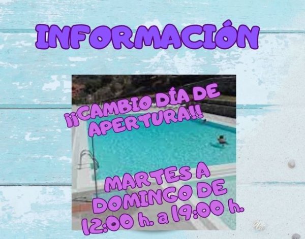 Artenara: Cambio día de Apertura de la Piscina Municipal