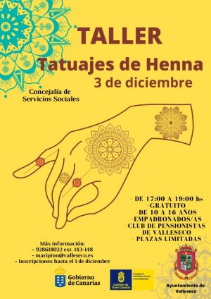 Valleseco realiza un taller de tatuajes de henna para la juventud del municipio