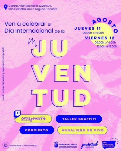 Grafitis en directo y m&uacute;sica para celebrar el D&iacute;a de la Juventud entre el 11 y 12 de agosto en Tenerife