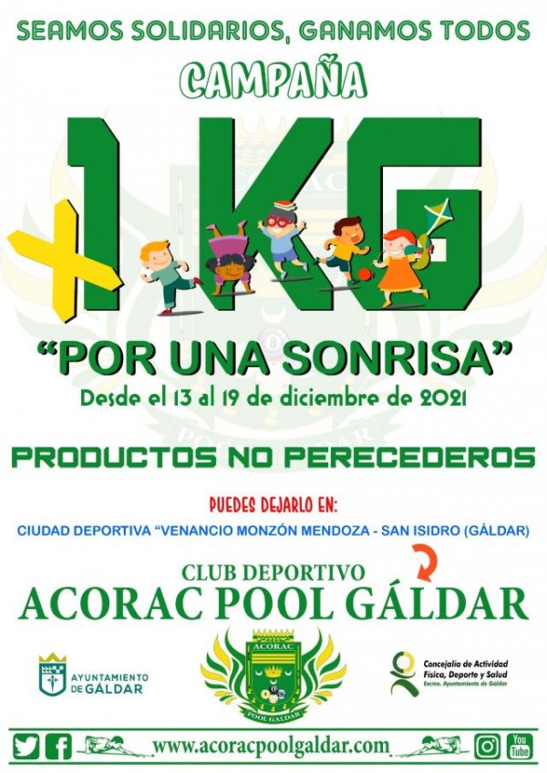 El Club Deportivo Acorac Pool Gáldar organiza nuevamente la campaña &#039;Por un kilo y una sonrisa&#039;