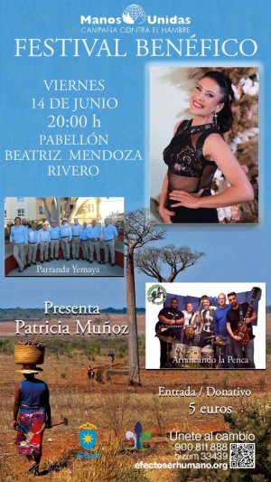 La &lsquo;Parranda Yemaya&rsquo; y la banda &lsquo;Arrancando la Penca&rsquo; act&uacute;an esta noche en el pabell&oacute;n municipal dentro del Festival Ben&eacute;fico de Manos Unidas