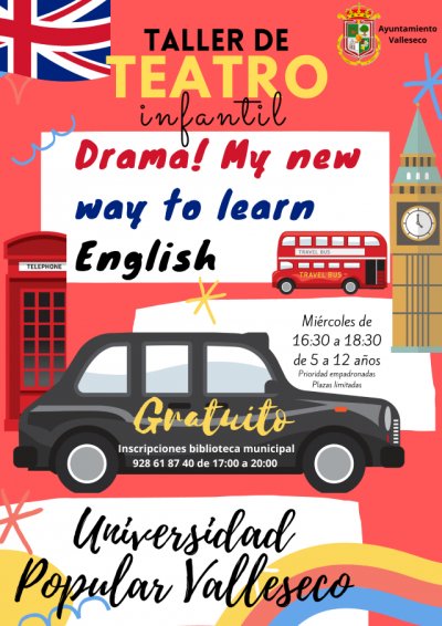 Valleseco lanza el Taller de Teatro en ingl&eacute;s a trav&eacute;s de la Universidad Popular