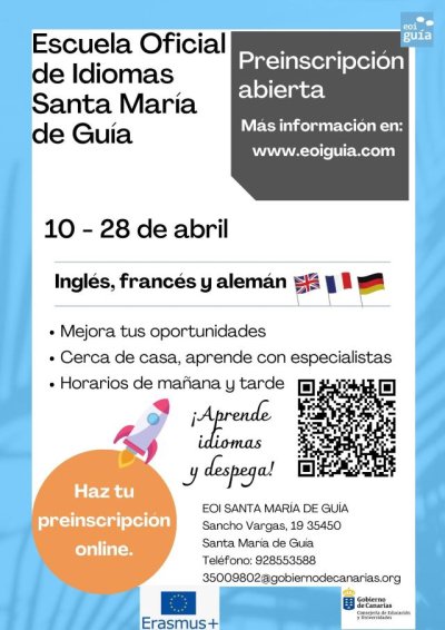 Gu&iacute;a: La Escuela de Idiomas tiene la preinscripci&oacute;n abierta del 10 al 28 de abril