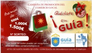 “Quédate en Guía” consumiendo en los negocios locales y podrás ganar tarjetas regalo de 500 a 1.500€