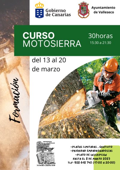 Valleseco organiza un curso de desbrozadora