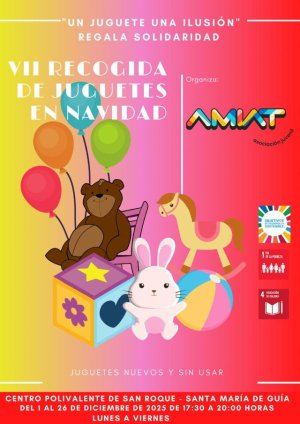 La Asociaci&oacute;n Juvenil AMIAT impulsa la VII Recogida de Juguetes destinada a las familias con menos recursos de Gu&iacute;a