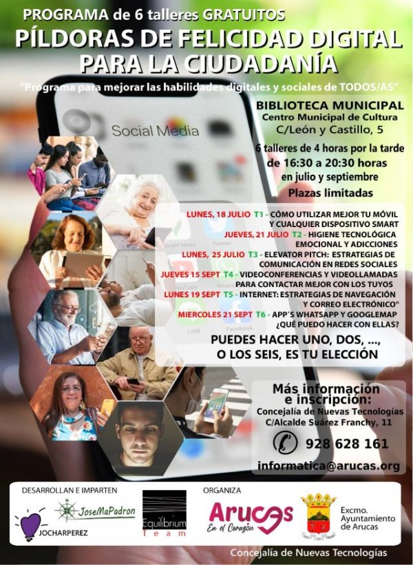 Arucas programa 6 talleres gratuitos para mejorar las habilidades digitales y sociales