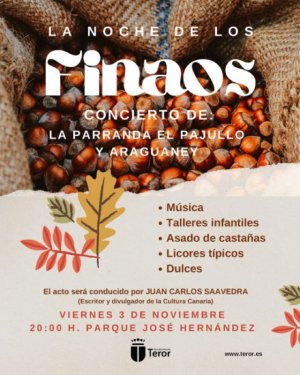 Teror celebrará su ‘Noche de los finaos’ el 3 de noviembre en el Parque José Hernández