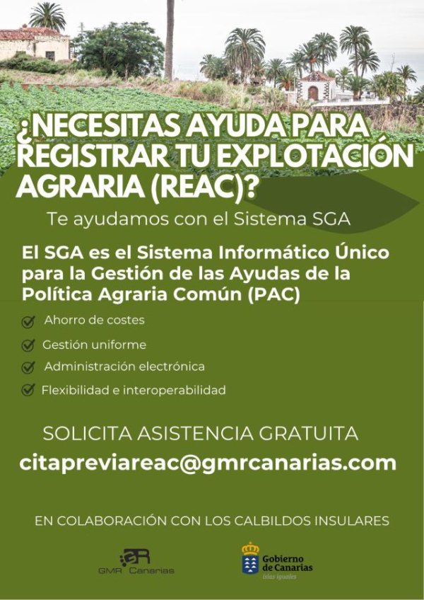 El Gobierno canario pone en marcha un servicio de ayuda a productores para facilitar la inscripci&oacute;n en el REAC