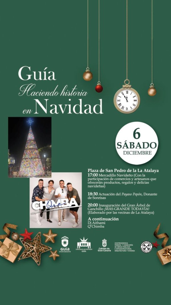 Gu&iacute;a: La Atalaya celebra este s&aacute;bado el encendido del &Aacute;rbol de Navidad de Ganchillo