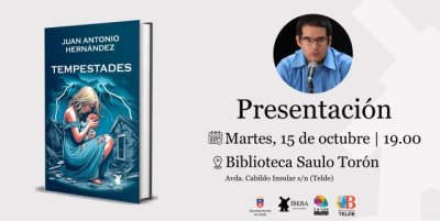 Juan Antonio Hernández presenta ‘Tempestades’ este martes en la biblioteca Saulo Torón