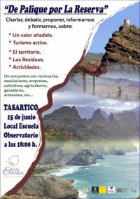 El mi&eacute;rcoles 15 de junio, a las 18.00 horas, se inicia en Tasartico el proyecto &lsquo;De Palique por la Reserva&rsquo;