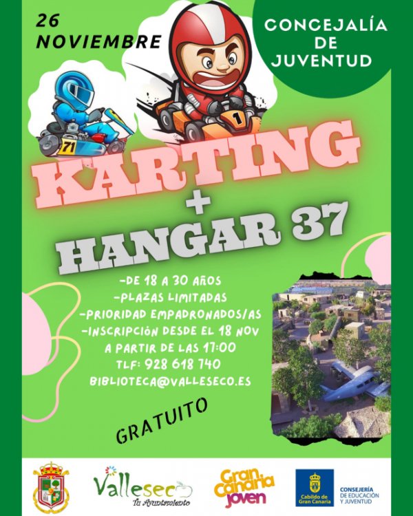 Planazo para la juventud vallesequense al karting y Hangar 37