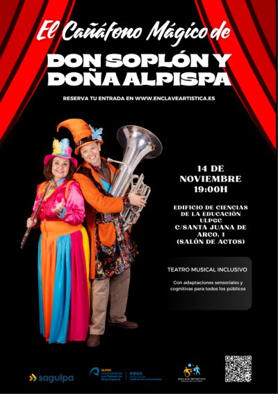 Actividad cultural inclusiva en la Universidad de Las Palmas de Gran Canaria “El Cañáfono Mágico de Don Soplón y Doña Alpispa”