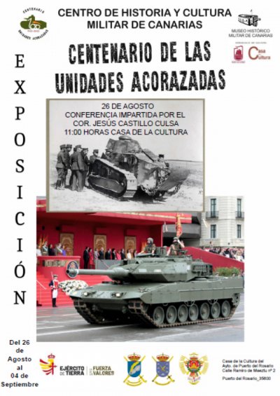 Puerto del Rosario: exposici&oacute;n itinerante '100 A&ntilde;os de los Medios Acorazados en nuestro Ej&eacute;rcito'
