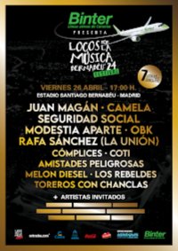 Binter y Locos por la M&uacute;sica aterrizan en el Estadio Santiago Bernab&eacute;u con siete horas de festival