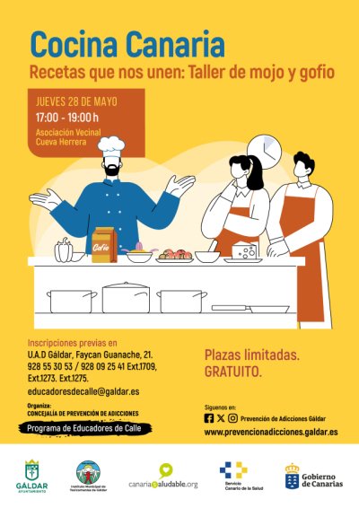 G&aacute;ldar: &lsquo;Educadores de Calle&rsquo; organiza un taller de cocina canaria centrado en el mojo y el gofio