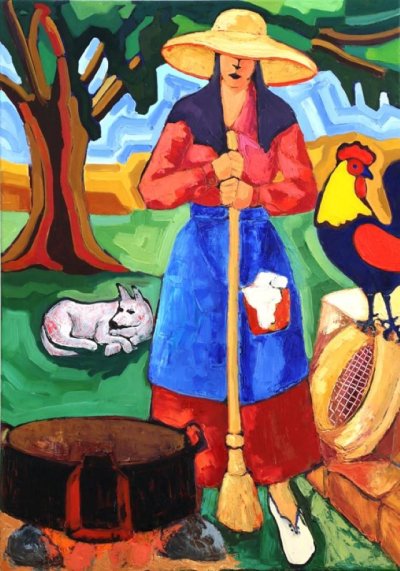 Paco Bola&ntilde;os rinde un homenaje pict&oacute;rico a la mujer rural en G&aacute;ldar