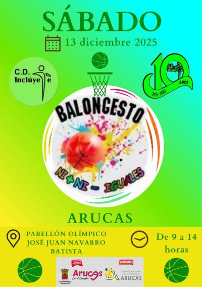 Arucas acoge el VI NI+NI-IGUALES de Baloncesto, un evento no competitivo donde ganamos todos