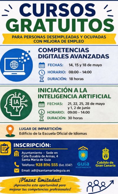 Gu&iacute;a: Cursos gratuitos de Competencias Digitales Avanzadas e Inteligencia Artificial