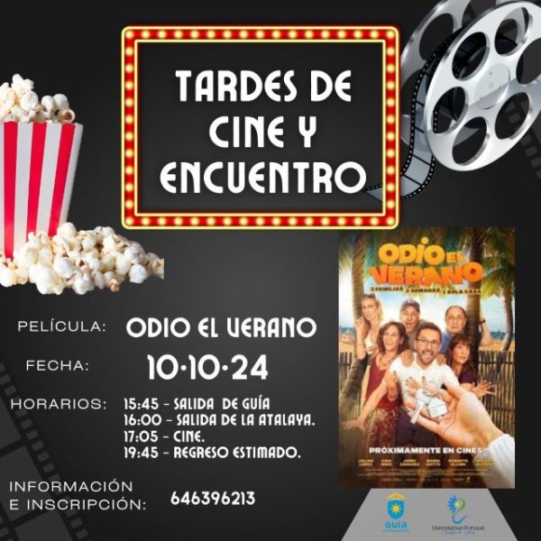 Las ‘Tardes de Cine y Encuentro’ de la Universidad Popular de Guía permitirán disfrutar de la comedia española ‘Odio el verano’