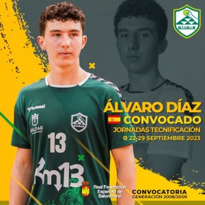 La Federaci&oacute;n Espa&ntilde;ola de Balonmano convoca al cadete &Aacute;lvaro D&iacute;az del G&aacute;ldar