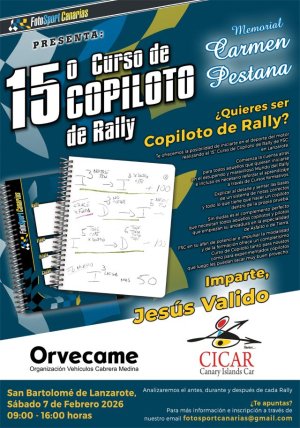 Automovilismo: Cartel oficial 15&ordm; Curso de Copiloto de Lanzarote