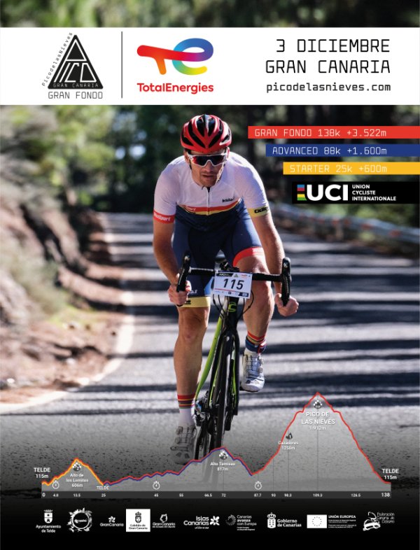 La TotalEnergies GF Pico de las Nieves, presente en &acute;La Indurain&acute;