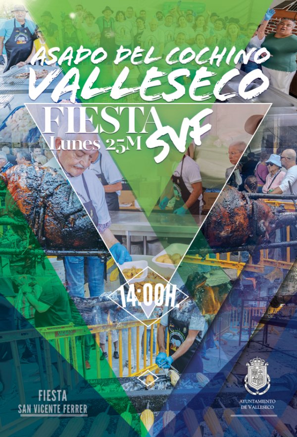Valleseco celebra el tradicional Asado del Cochino en el D&iacute;a Grande de San Vicente Ferrer