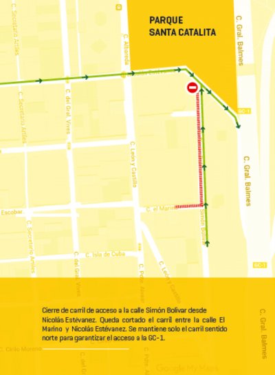 El Ayuntamiento comienza con los desv&iacute;os de tr&aacute;fico en la zona de Santa Catalina