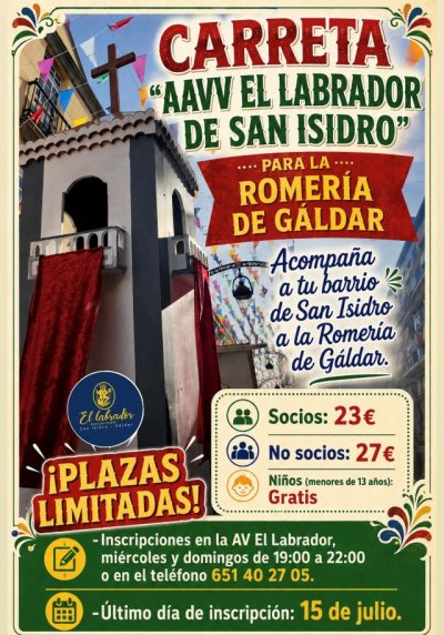 La AAVV El Labrador de San Isidro organiza su carreta para la Romer&iacute;a de G&aacute;ldar