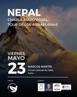 “Tour por los Amnapurnas”, es la propuesta de charla audiovisual que impartirá Marcos Martín en el Círculo Cultural de Telde, el viernes 23 de mayo a las 19:30 horas