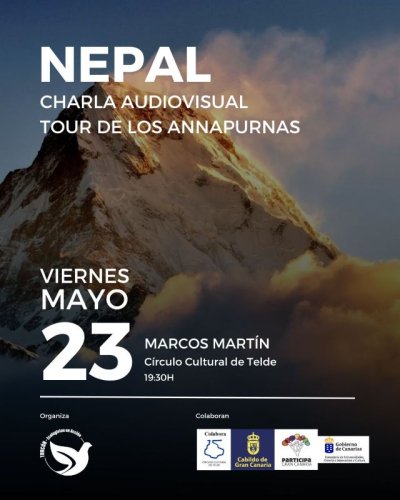 “Tour por los Amnapurnas”, es la propuesta de charla audiovisual que impartirá Marcos Martín en el Círculo Cultural de Telde, el viernes 23 de mayo a las 19:30 horas