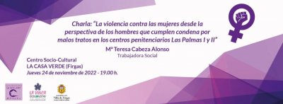 Villa de Firgas: Charla “Violencia contra las Mujeres” en La Casa Verde, el 24 de noviembre