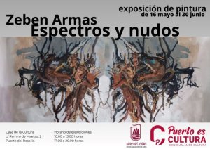 Puerto del Rosario: El joven pintor Zeben Armas expone en la Casa de la Cultura su muestra pictórica sobre ‘Espectros y Nudos’