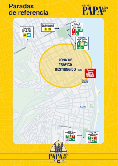 Guaguas Municipales habilita un dispositivo especial de transporte con motivo de la visita del Papa el próximo 11 de junio