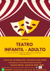 Nuevo Taller de Teatro para Ni&ntilde;@s y Adultos en la Sociedad de San Isidro de G&aacute;ldar
