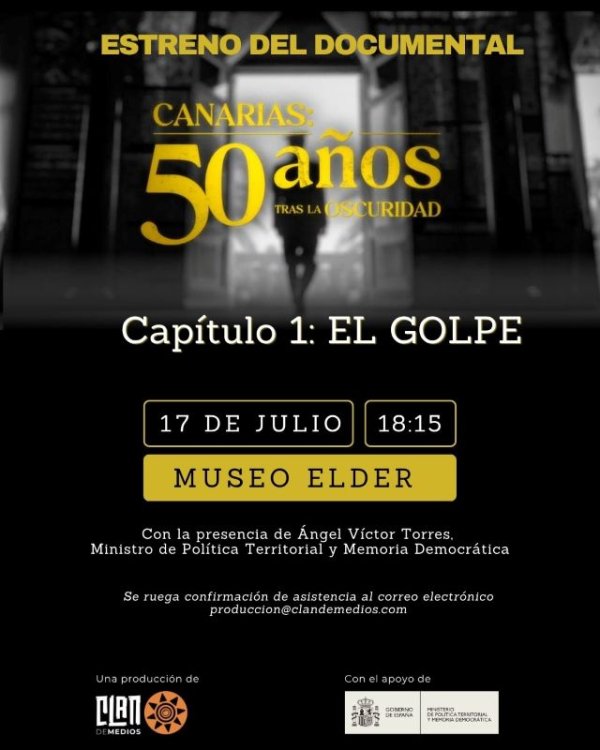 Se estrena &lsquo;Canarias: 50 a&ntilde;os tras la oscuridad&rsquo;, el documental que detalla el golpe de estado franquista y la brutal represi&oacute;n