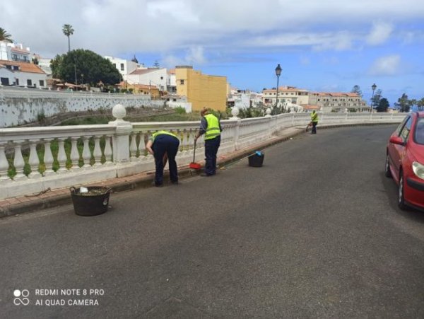 Villa de Firgas: El Plan de Barrios realiza tareas de desbroce y limpieza por todo el municipio