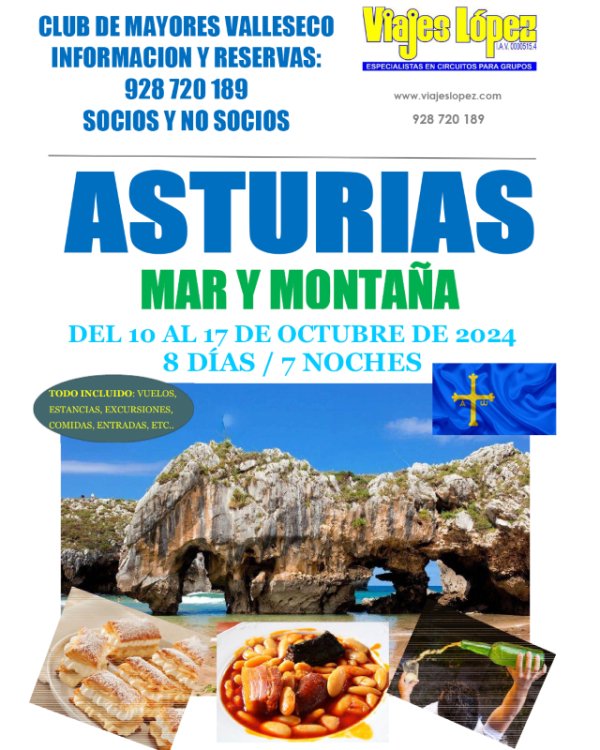 Valleseco organiza un viaje de mar y montaña a Asturias