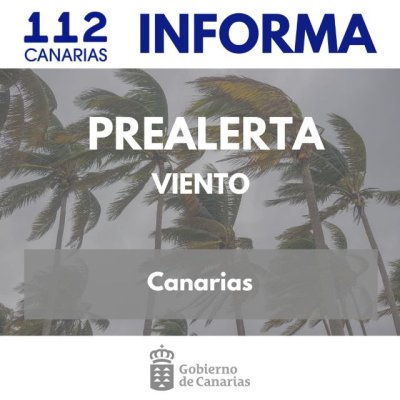 El Gobierno de Canarias actualiza la prealerta por vientos en todas las islas