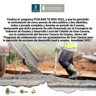 Tejeda: Finalización del programa Pcolbab Tejeda 2022