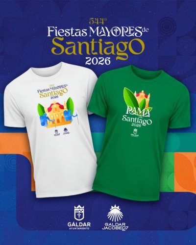 G&aacute;ldar: Ya est&aacute; disponible el dise&ntilde;o de la camiseta oficial de las Fiestas Mayores de Santiago y la Rama 2026