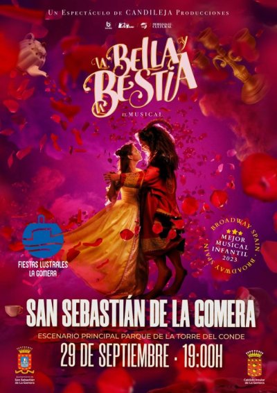 El musical &ldquo;La Bella y la Bestia&rdquo; llega a La Gomera dentro de su gira nacional con motivo de las Fiestas Lustrales