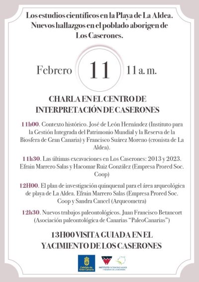La Aldea: Conferencia sobre los &uacute;ltimos hallazgos arqueol&oacute;gicos y paleontol&oacute;gicos en el poblado aborigen de Los Caserones