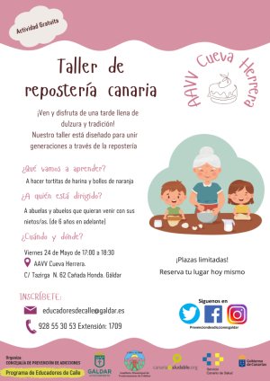 G&aacute;ldar: El programa &lsquo;Educadores de Calle&rsquo; organiza un taller de reposter&iacute;a canaria este viernes