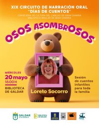 La Biblioteca de G&aacute;ldar acoge el espect&aacute;culo infantil 'Osos asombrosos', de la narradora Loreto Socorro