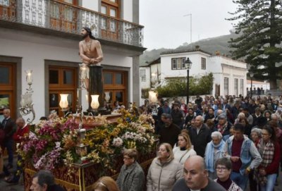 Jes&uacute;s atado a la columna sale este martes de procesi&oacute;n en la Semana Santa de Teror
