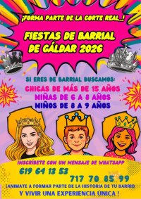 G&aacute;ldar: Las Fiestas de Barrial 2026 buscan a los integrantes de su Corte Real