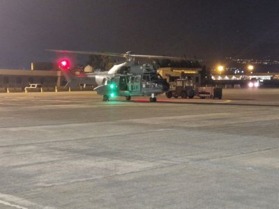 Un helic&oacute;ptero del Ejercito del Aire y del Espacio rescata a una paciente en estado grave, desde un Crucero a unos 380 km al suroeste de la Isla del Hierro